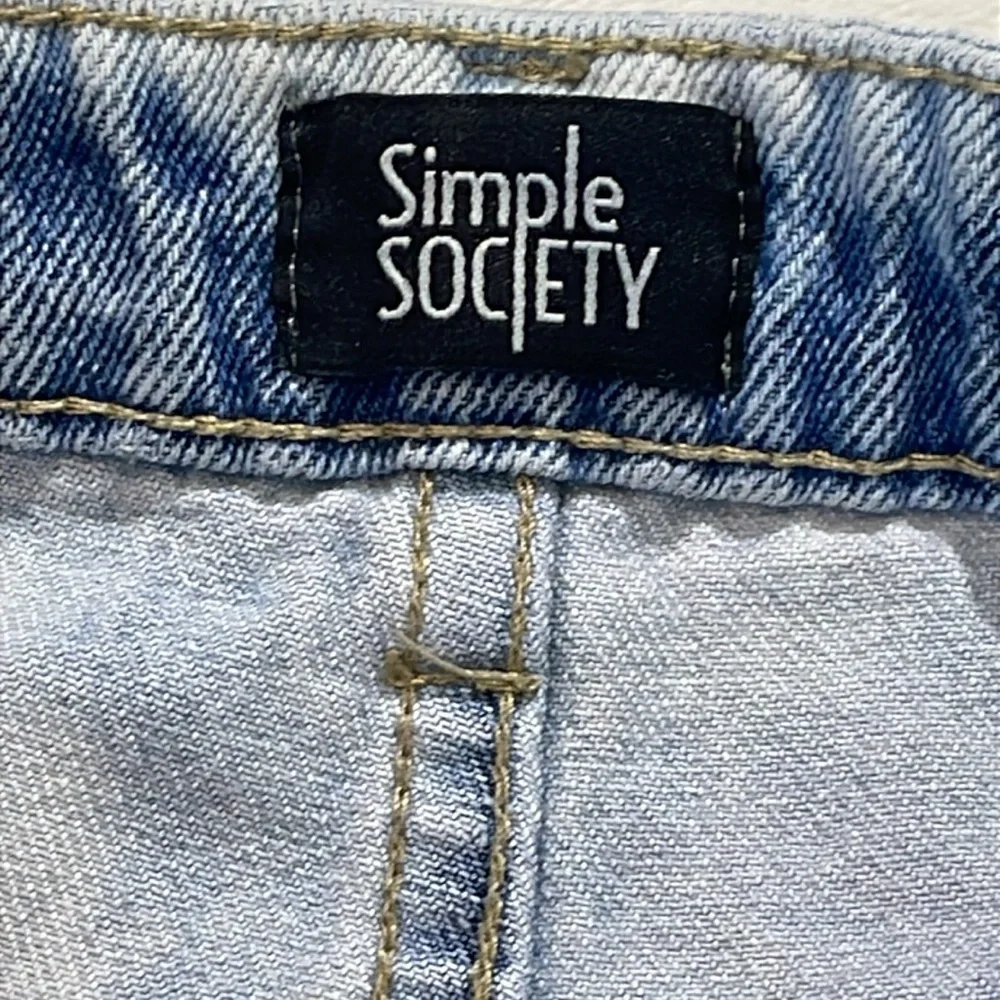 Simple Society WOMENS size 11 / 30 Light Blue Denim CARGO Jeans